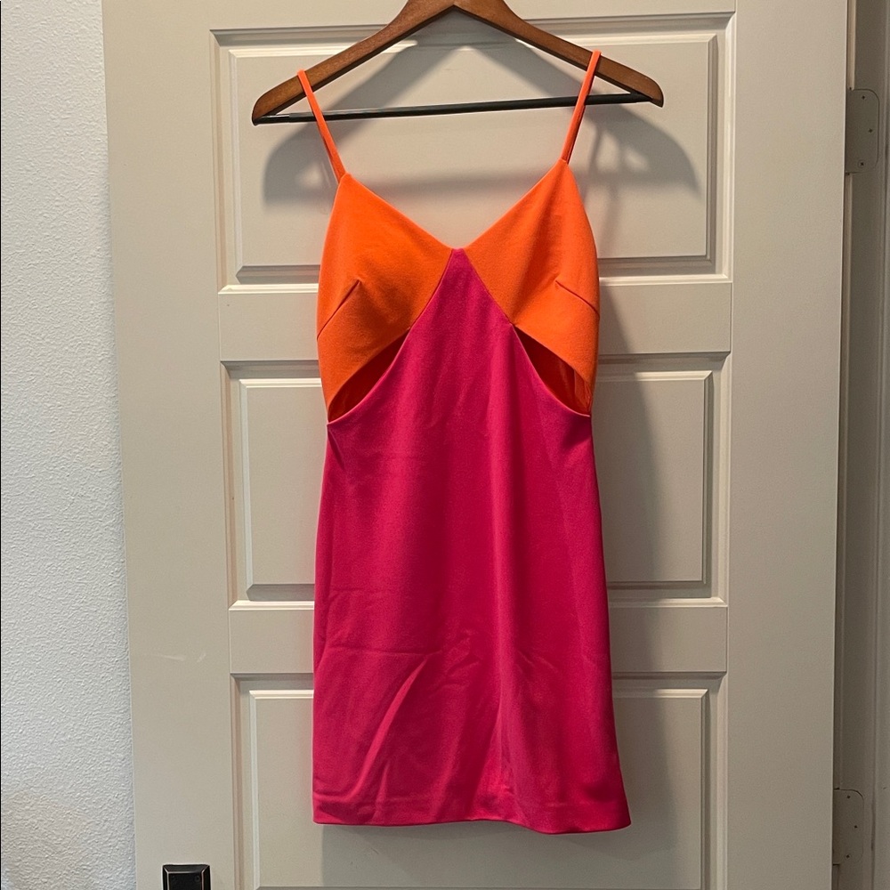 Orange and Pink Spaghetti Strap Dress